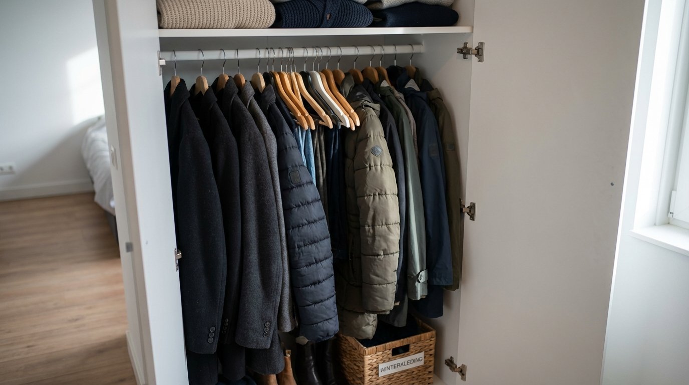 ontdek hoe je jassen zonder hangers opbergt en tot 50% meer ruimte in je kledingkast wint met deze revolutionaire vouwmethode